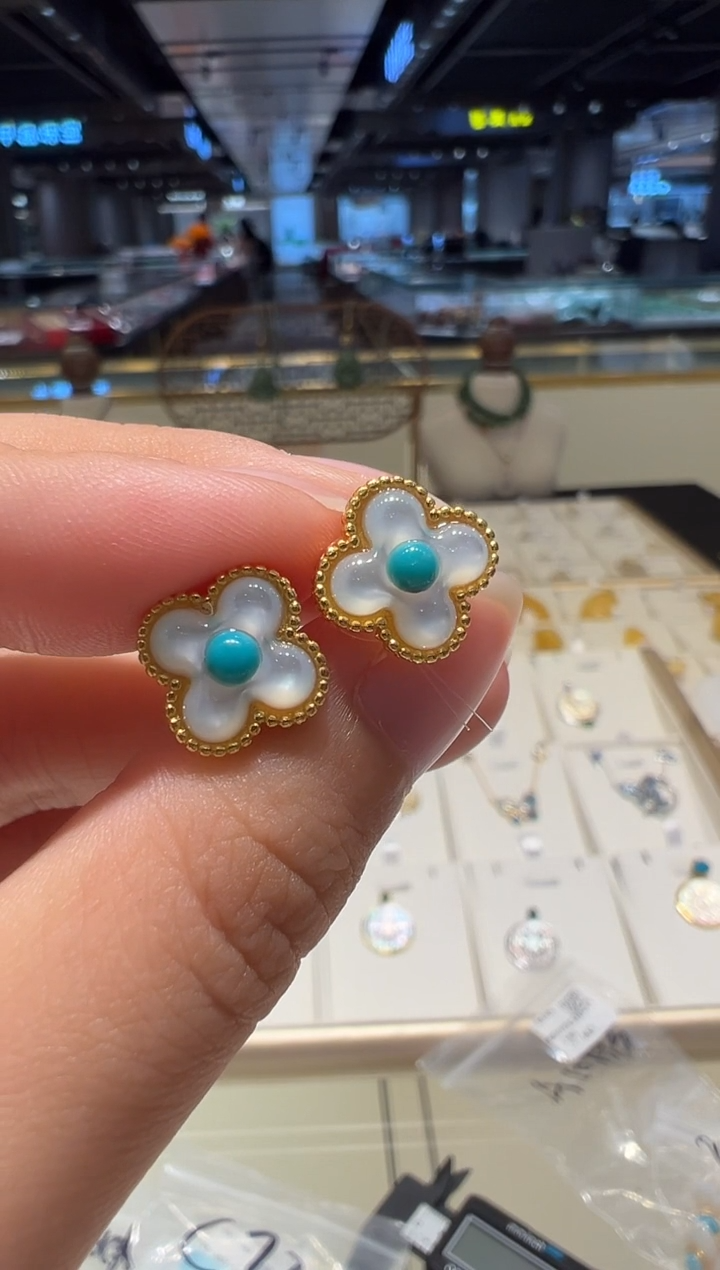 【闪购商品】耳饰贝壳（贝母）银S925镶嵌@@C10061LSS