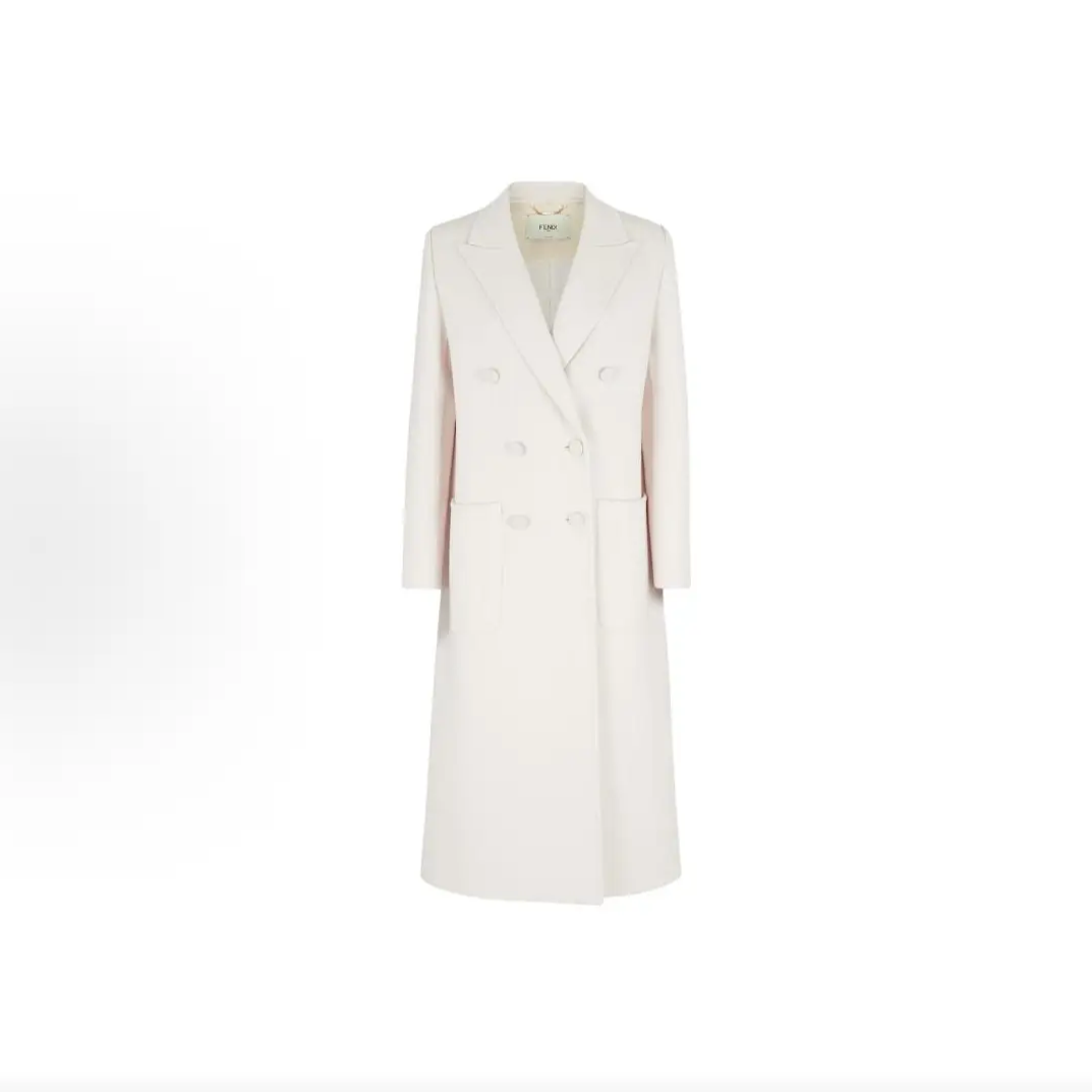 未使用 FENDI/芬迪 纯色休闲翻领双排扣大衣 女款 36码/F1601433 
