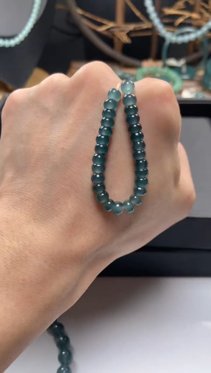 【闪购商品】翡翠手串未镶嵌多样性发货算盘珠55颗卡5深色