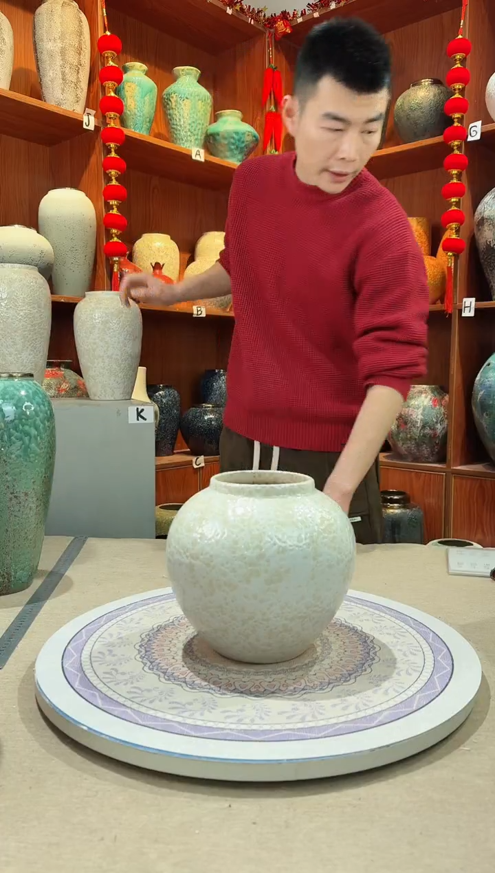 【闪购商品】瓶精品陶瓷花瓶 无花 茶白 小号