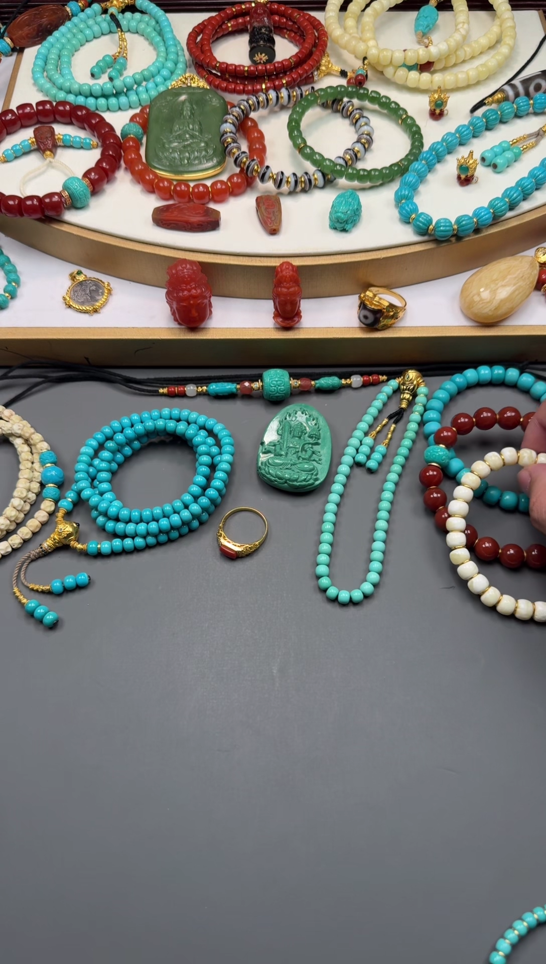 裸石蜜蜡18K金镶嵌晚*～1111