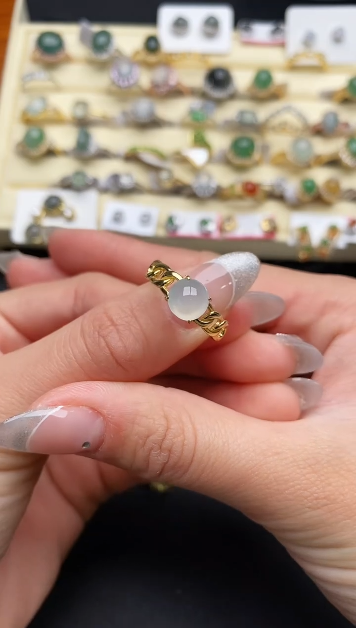 【闪购商品】翡翠戒指银S925镶嵌222222222+7