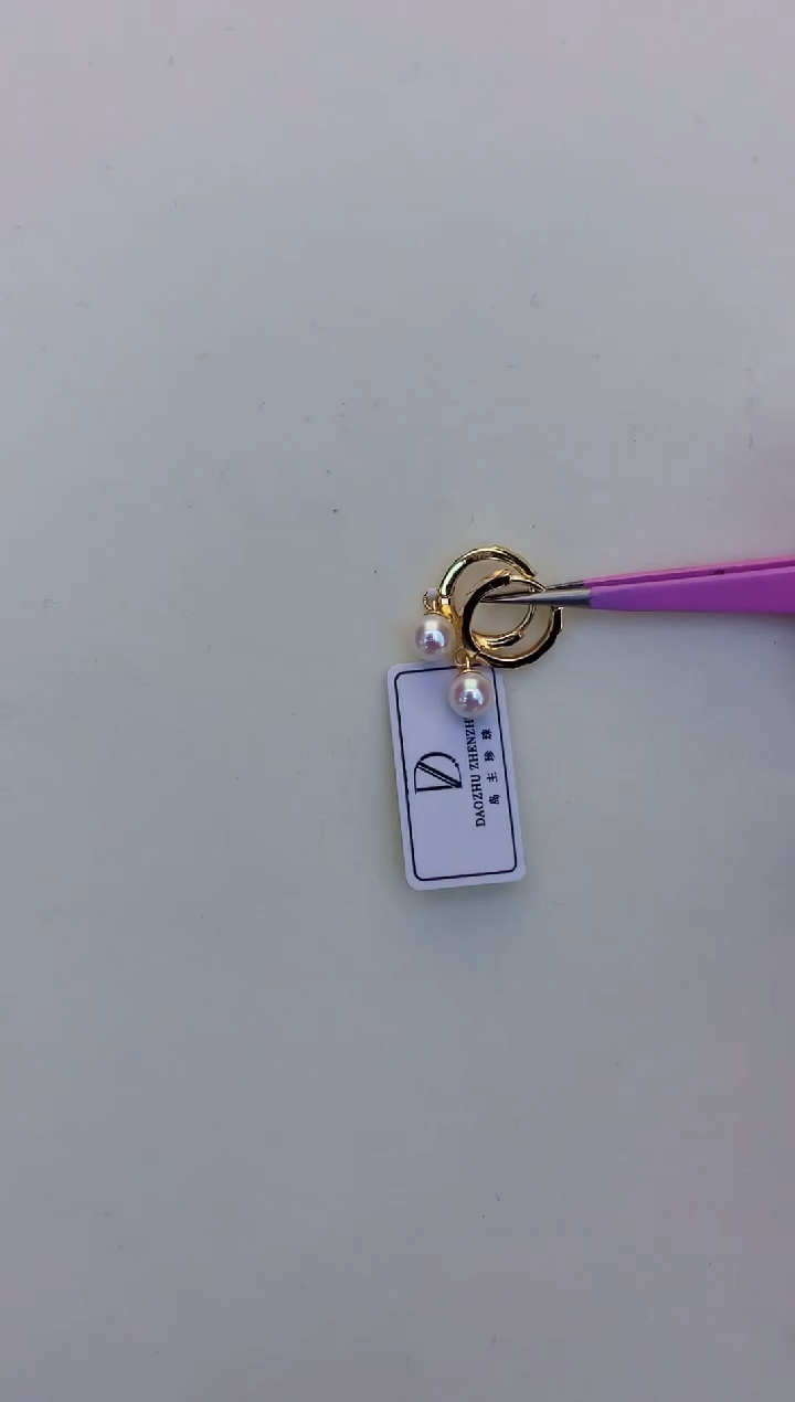 银S925镶嵌饰品海水珍珠设计款耳扣