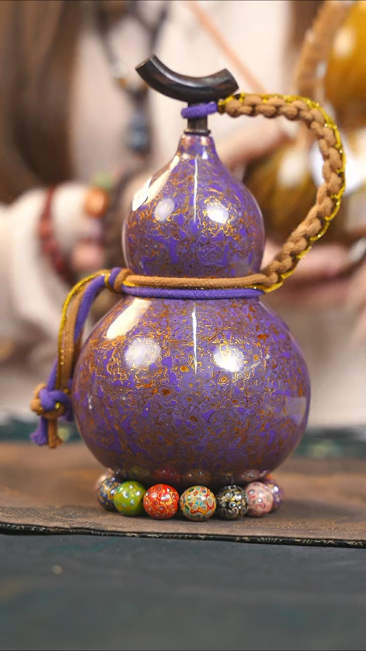 【闪购商品】WH147漆艺酒葫芦不包手串及旋转底座