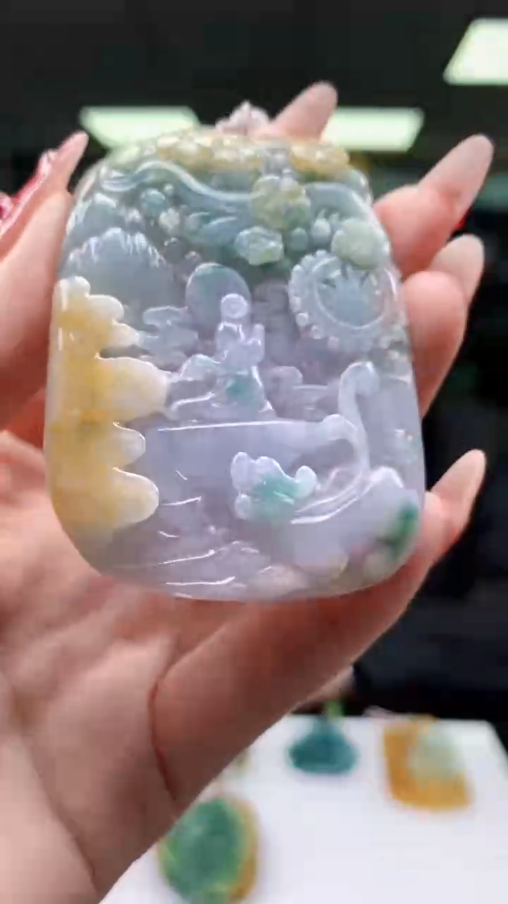 【闪购商品】定制翡翠未镶嵌1052ry-毛货挂件55