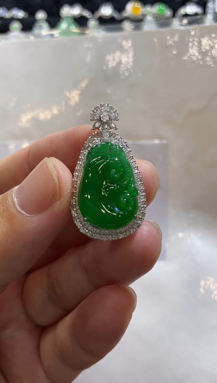 【闪购商品】翡翠颈饰18K金镶嵌收到货48小时鉴赏期（超时不退不换）