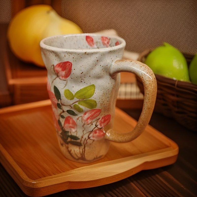 景德镇精美手绘茶杯 自用 手工 家用 创意 大容量 喝水杯手捏日式