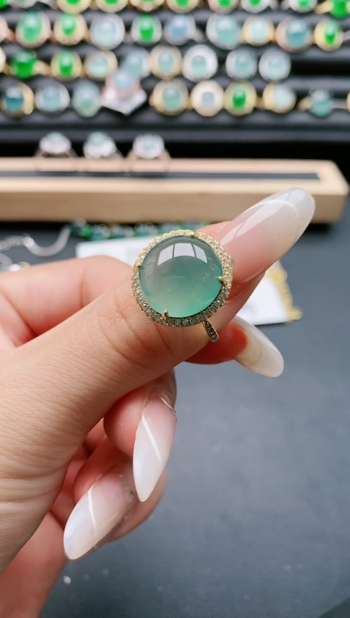【闪购商品】翡翠戒指银S925镶嵌111111