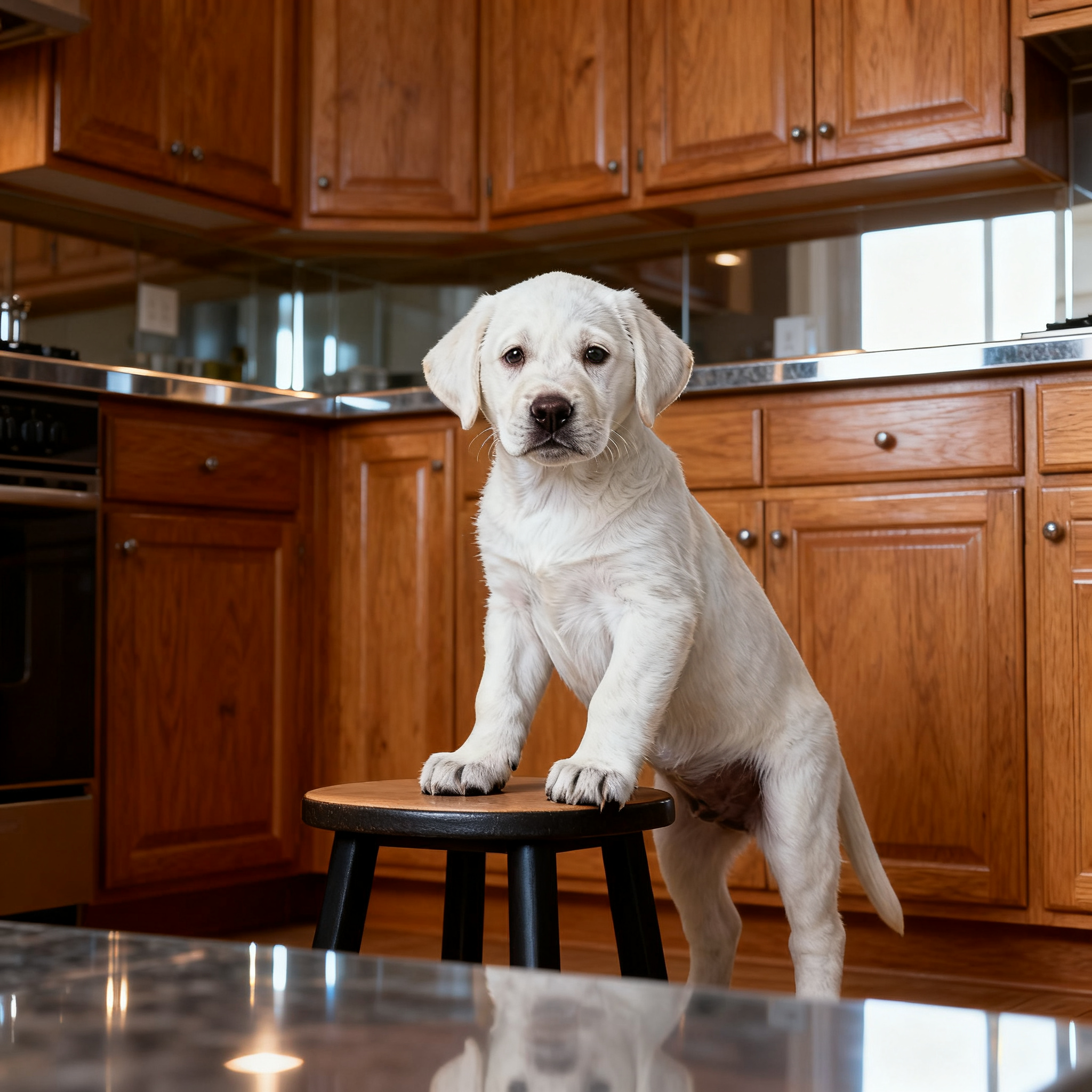 咦拉布拉多幼犬巡回犬听话工作犬白色家养健康真狗聪明幼崽便宜温