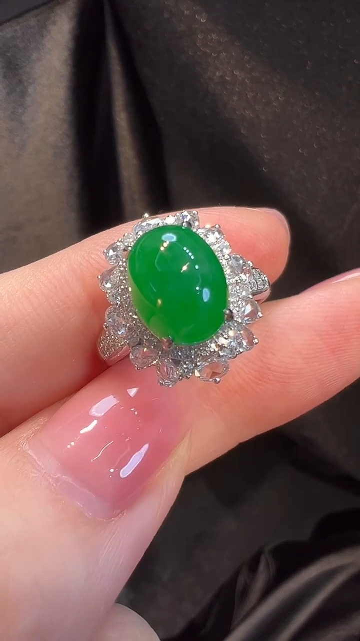 18K金镶嵌戒指翡翠L6