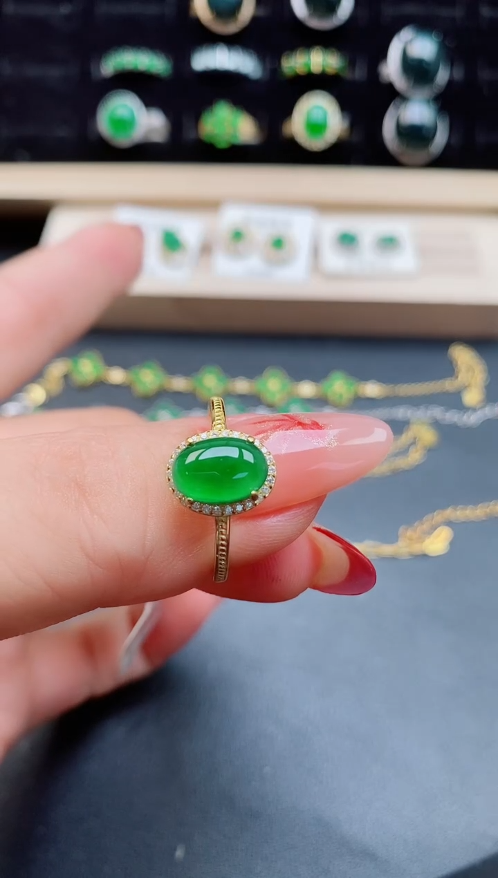 【闪购商品】翡翠戒指银S925镶嵌50870550
