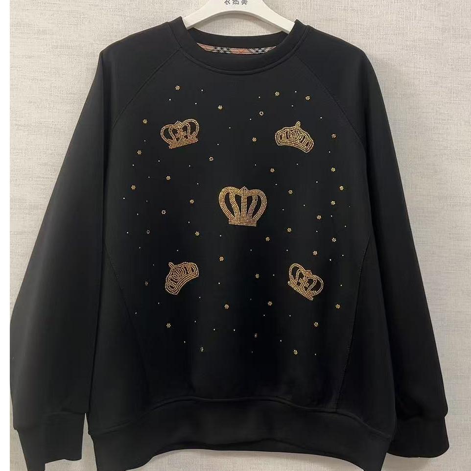 新款皇冠带钻空气绵上衣