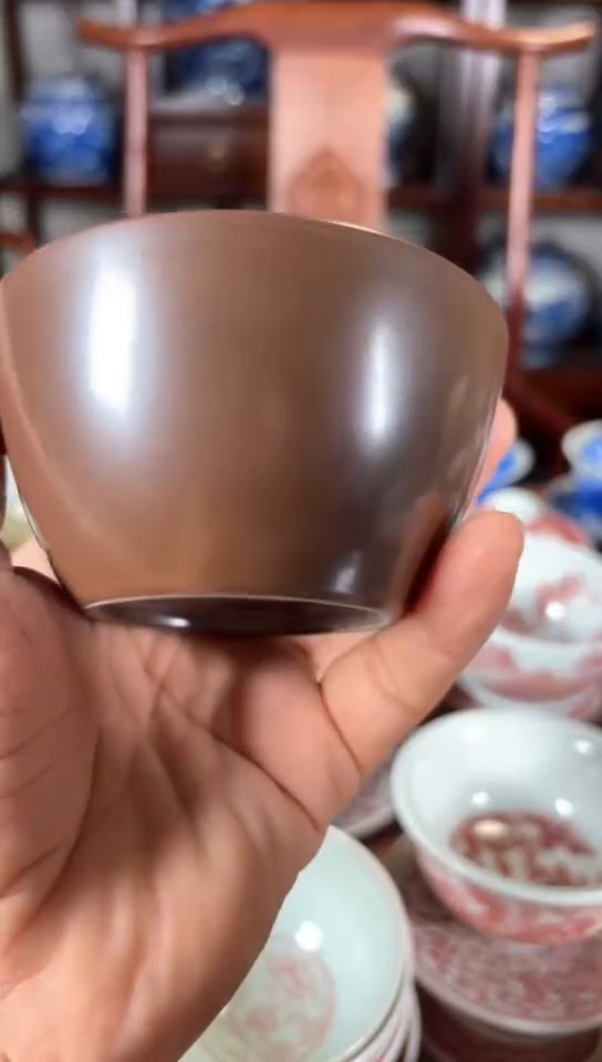 柴窑茶叶末釉杯杯