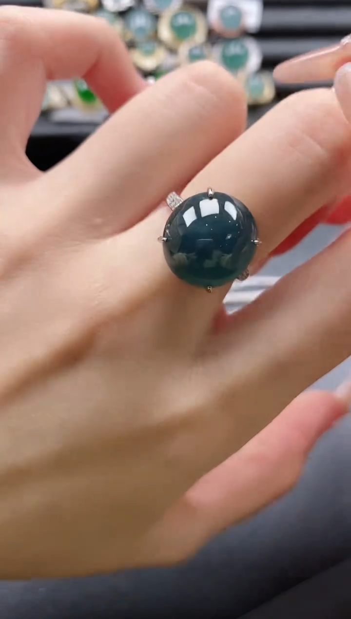 【闪购商品】翡翠戒指银S925镶嵌51151