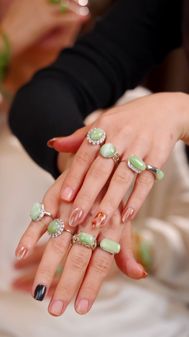 未镶嵌戒指和田玉黑羊洞戒指（多样性发其一）