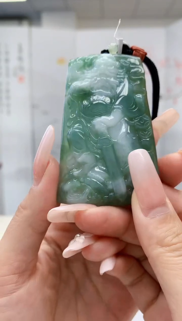 【闪购商品】定制翡翠未镶嵌1502lr-毛货挂件34