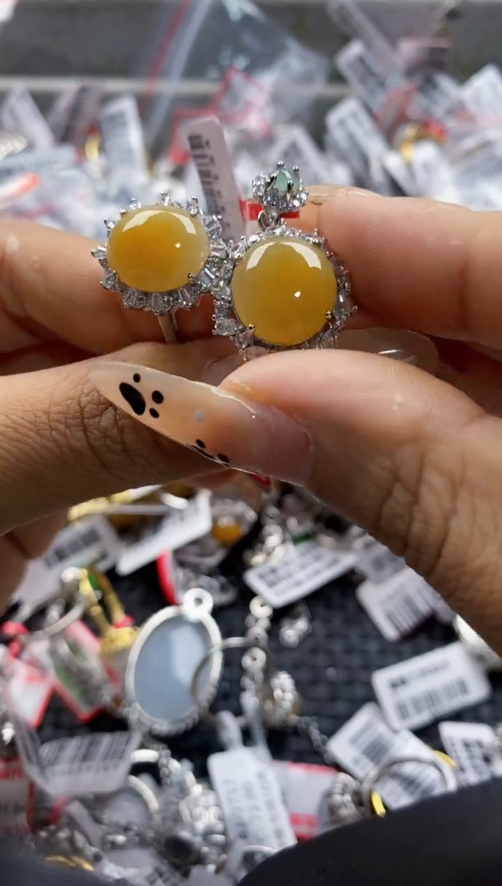翡翠戒指银S925镶嵌222222   3