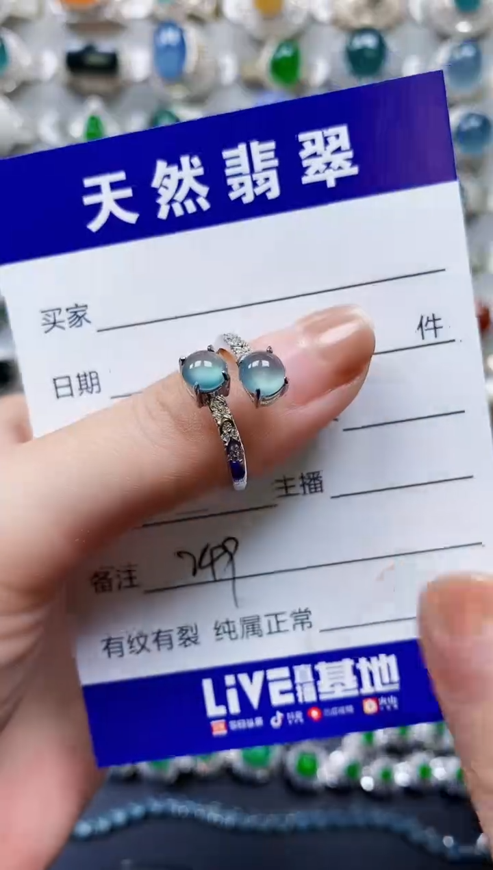 【闪购商品】翡翠戒指银S925镶嵌0249