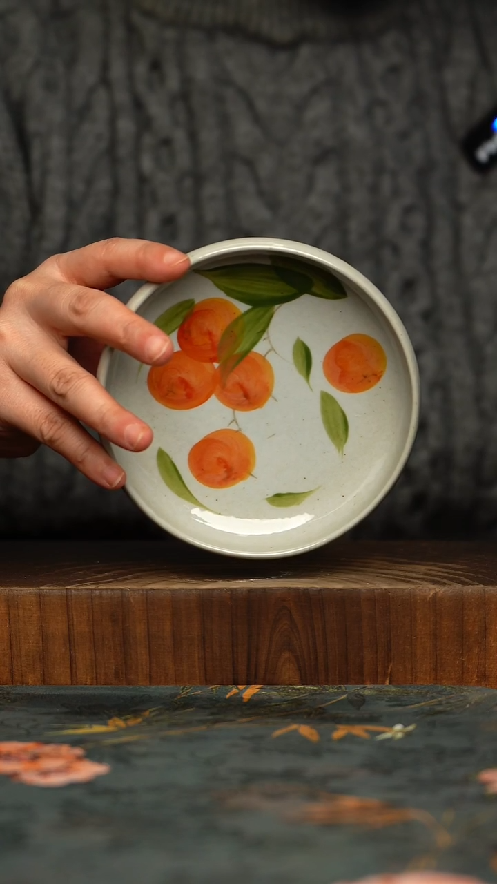 瓷片釉下彩手工手绘同款陶器