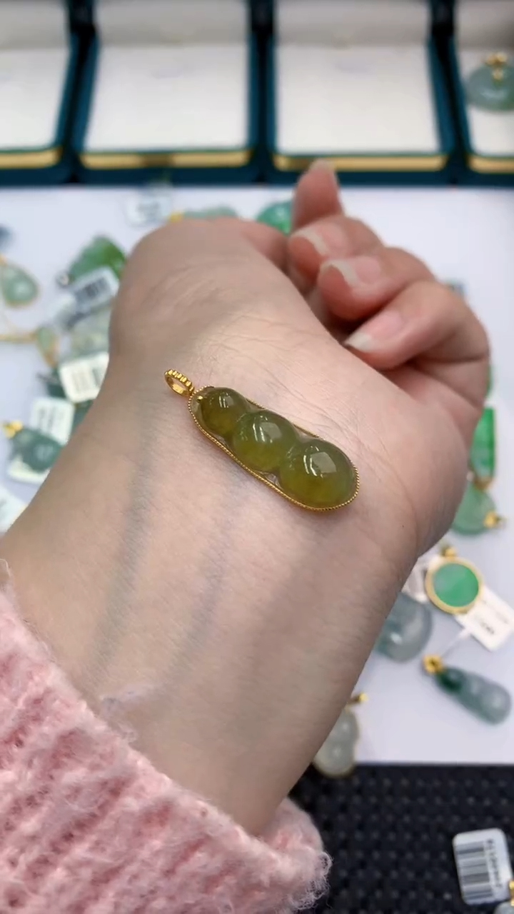 【闪购商品】翡翠颈饰18K金镶嵌            8