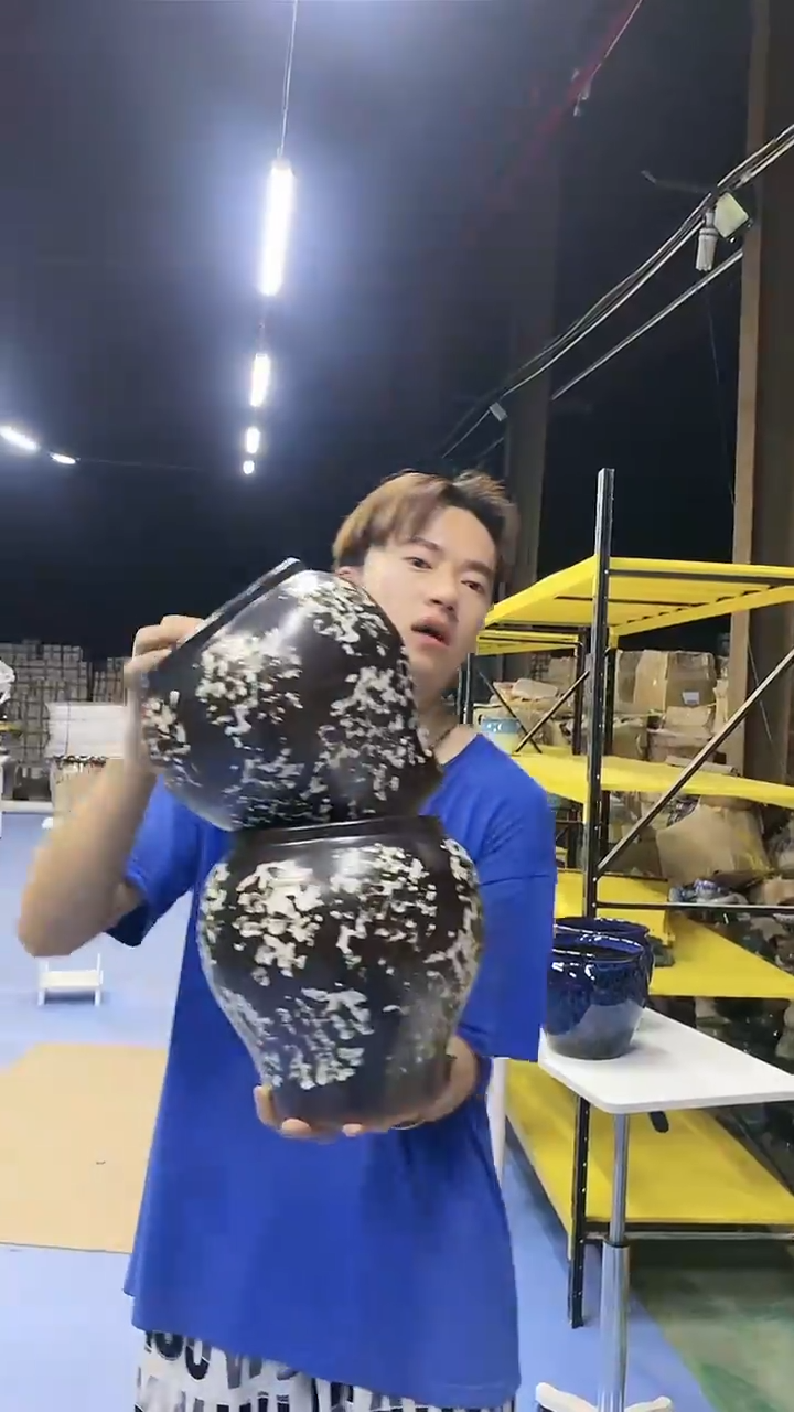 宜兴紫砂粗陶花盆