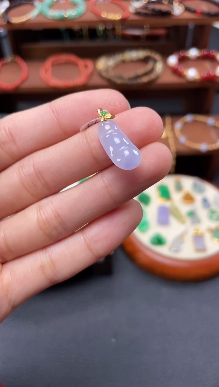 【闪购商品】翡翠吊坠(不含链)18K金镶嵌一个  JK283