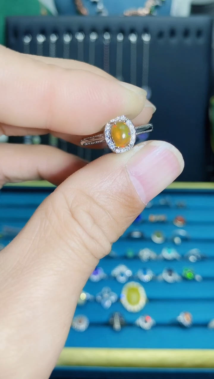 【闪购商品】欧泊戒指银S925镶嵌1212