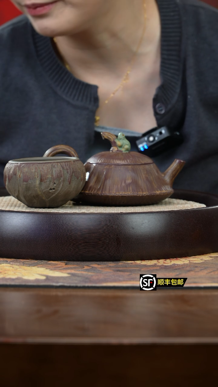 【闪购商品】紫砂茶壶J4526底槽清青蛙莲蓬MXT+5377