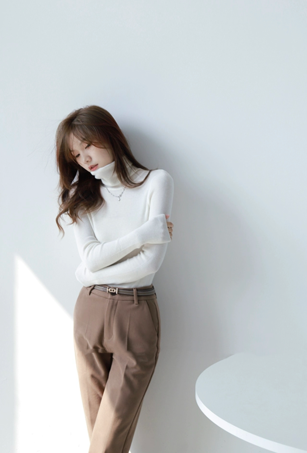 Cousin | 新款【100%绵羊毛】50支高密度纯色打底衫百搭针织衫23503