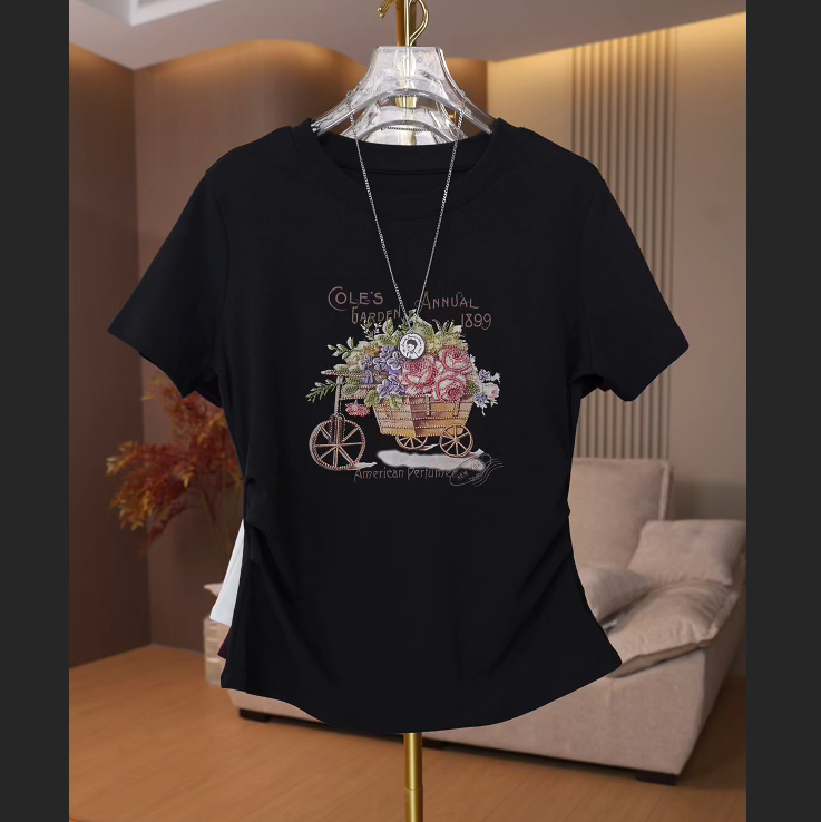 SHUOBAI/说白【重工刺绣】3102#百搭休闲减龄 短袖T恤