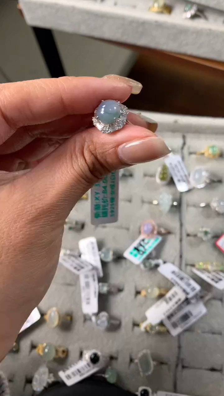 银S925镶嵌戒指翡翠05