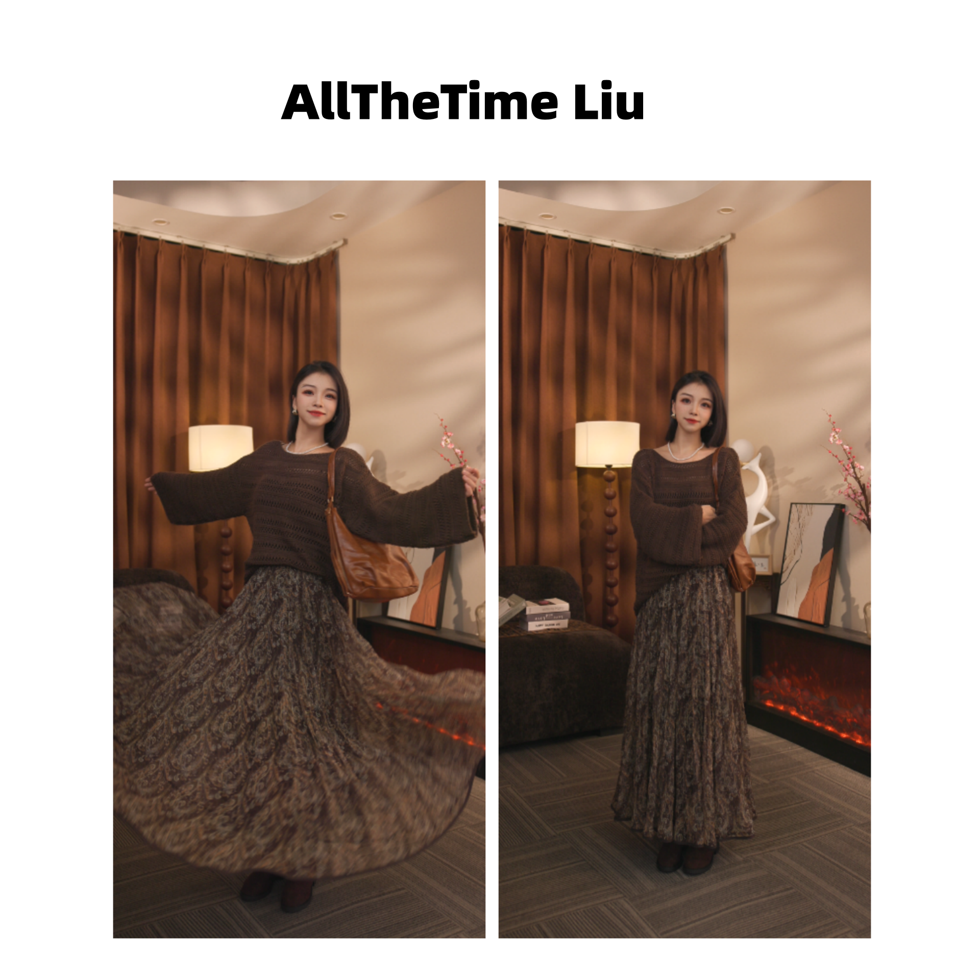 AllTheTime/【小腰果】秋冬气质腰果花复古半身裙JBS25I1202