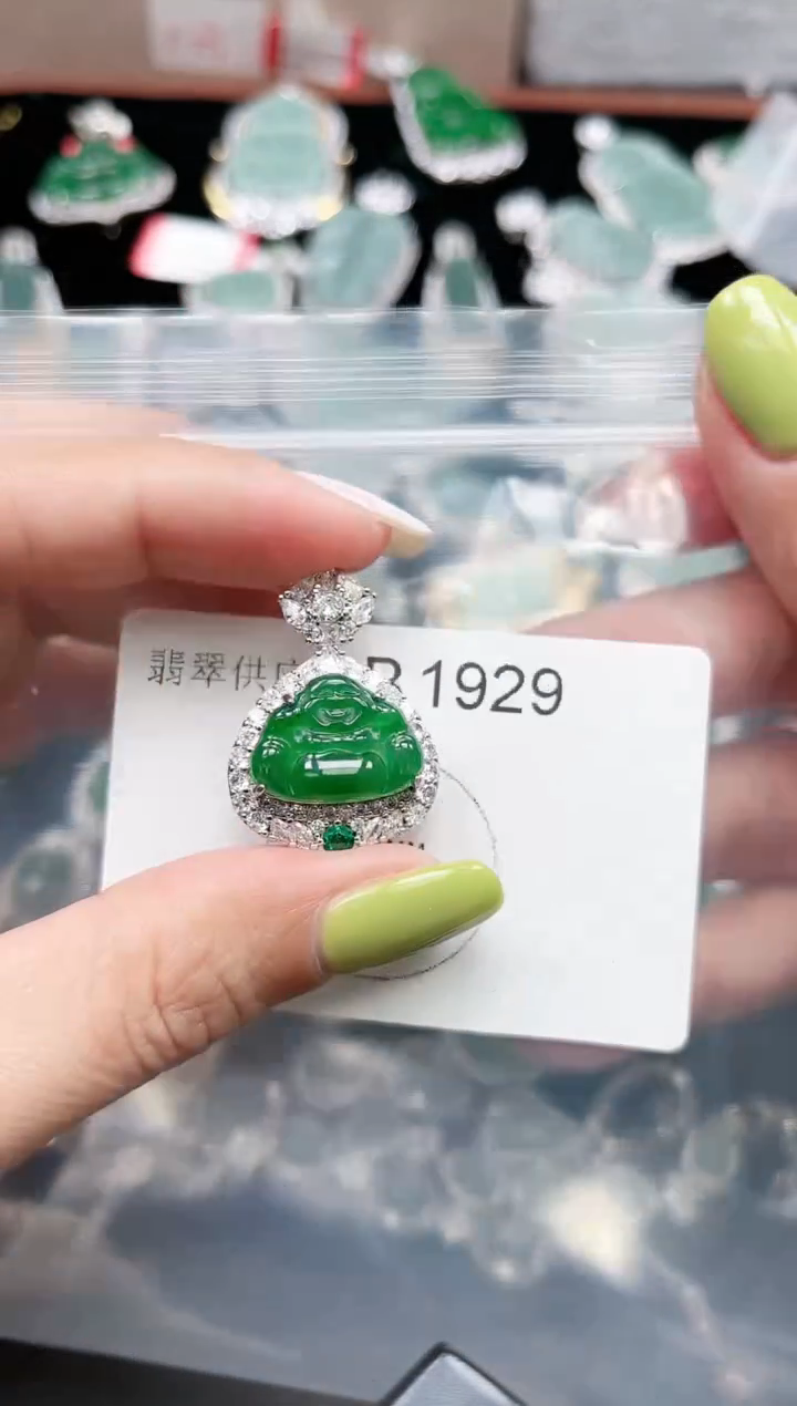 【闪购商品】翡翠颈饰未镶嵌赠皮绳1929
