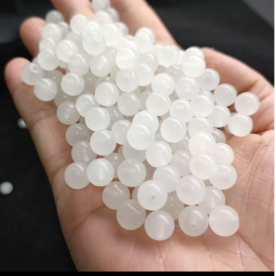 正品卡8MM缅A矿口白冰种珠子多样性发一（BB008)