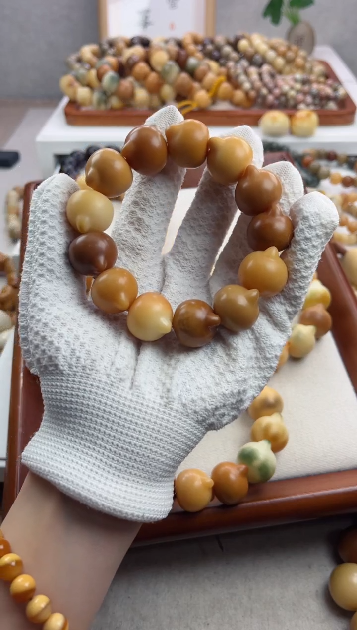 【闪购商品】菩提根/象牙果手串干磨猫猫头手串23mm瑕疵不补V94