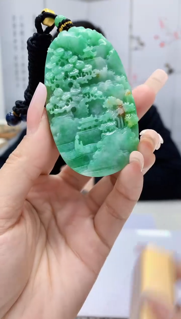 【闪购商品】定制翡翠未镶嵌5152lr-毛货挂件121