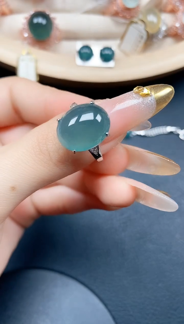 【闪购商品】翡翠戒指银S925镶嵌翡翠