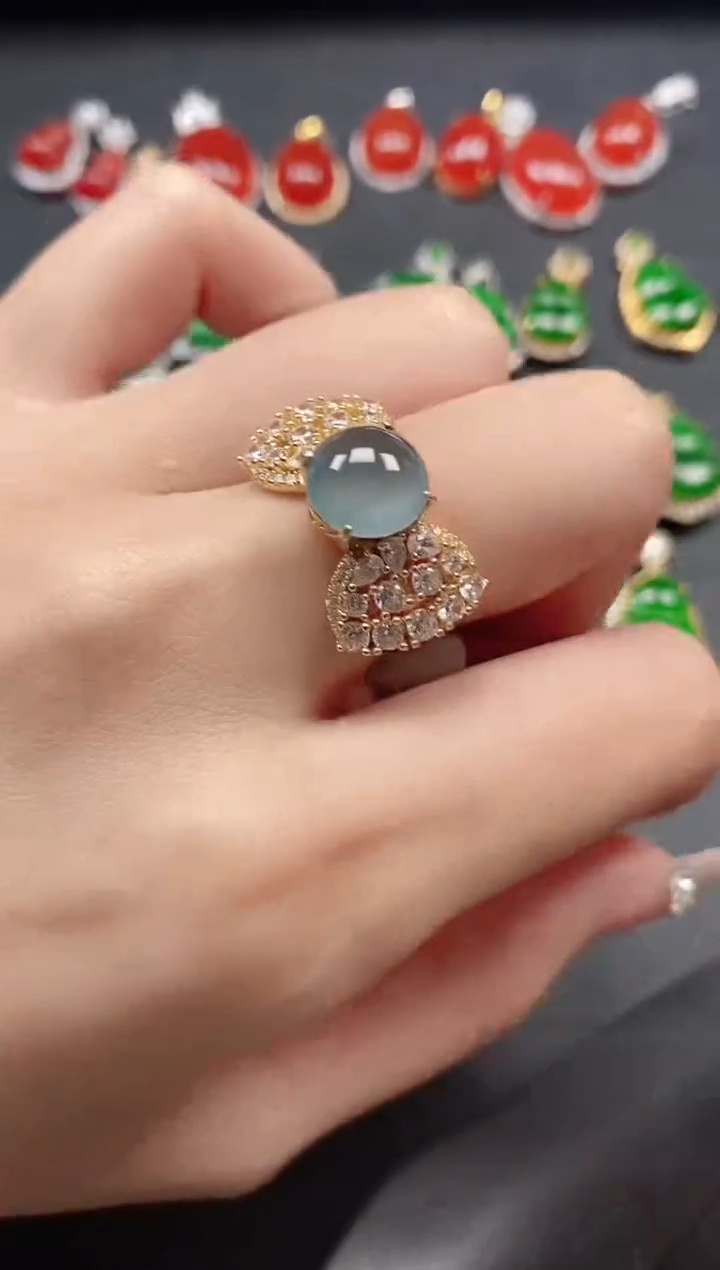 银S925镶嵌戒指翡翠51151