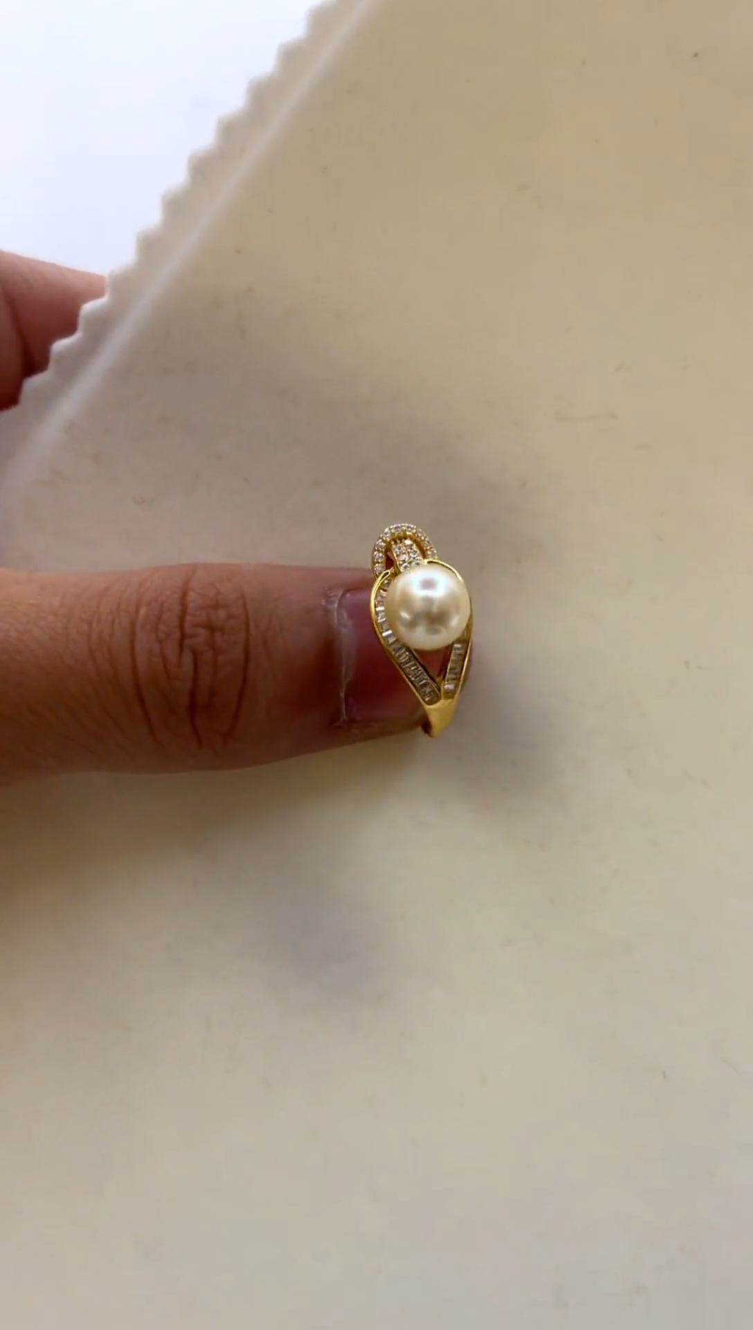 银S925镶嵌戒指海水珍珠 