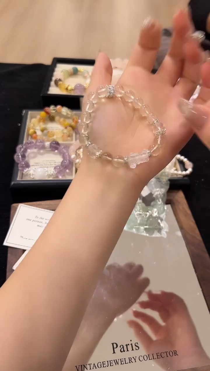 未镶嵌手链水晶黄水拼接小熊设计款手串