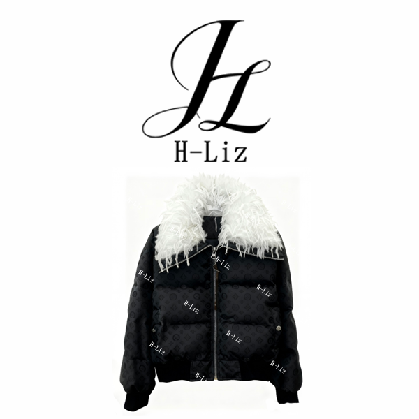 【H-Liz】 秋冬短款时尚老花设计休闲棉服外套女 MM0701WT