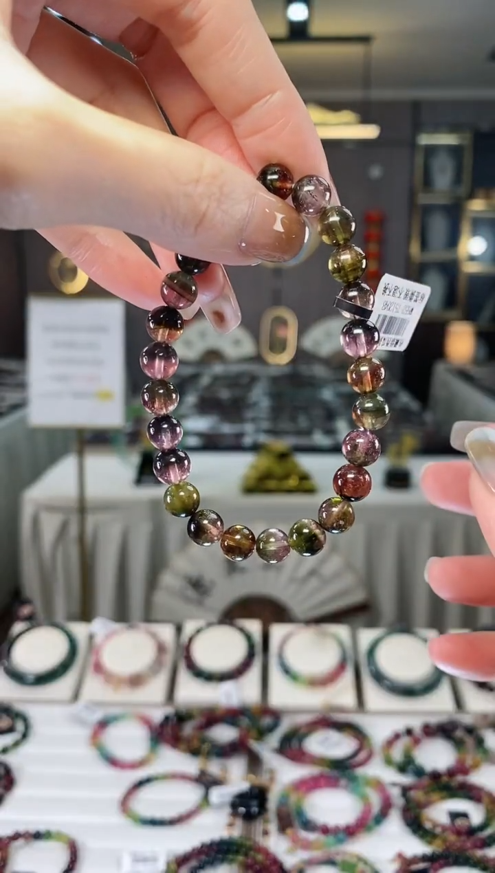 【闪购商品】碧玺西瓜单圈手串7mm+未镶嵌一物一证dan