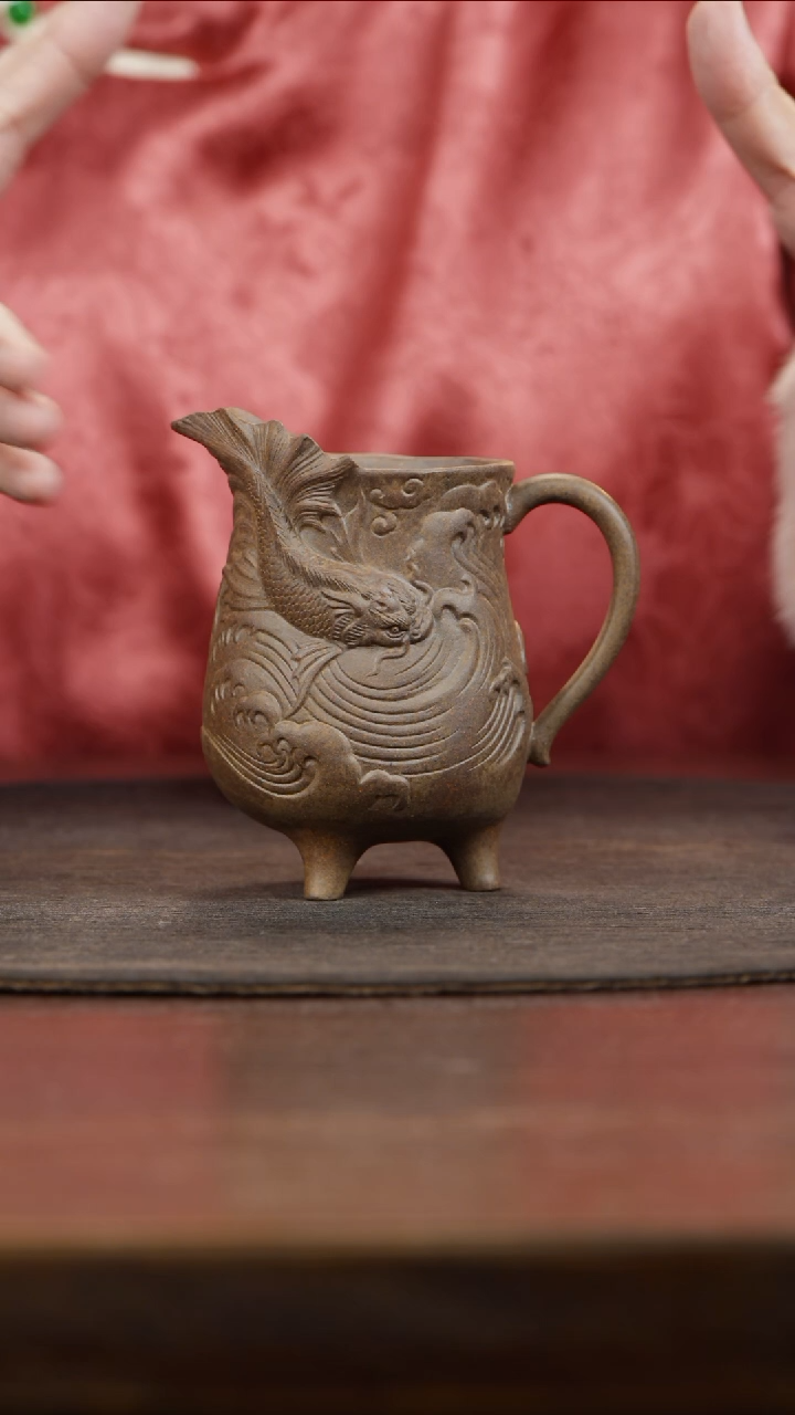 【闪购商品】紫砂茶叶罐古法烧堆绘鲤鱼公道