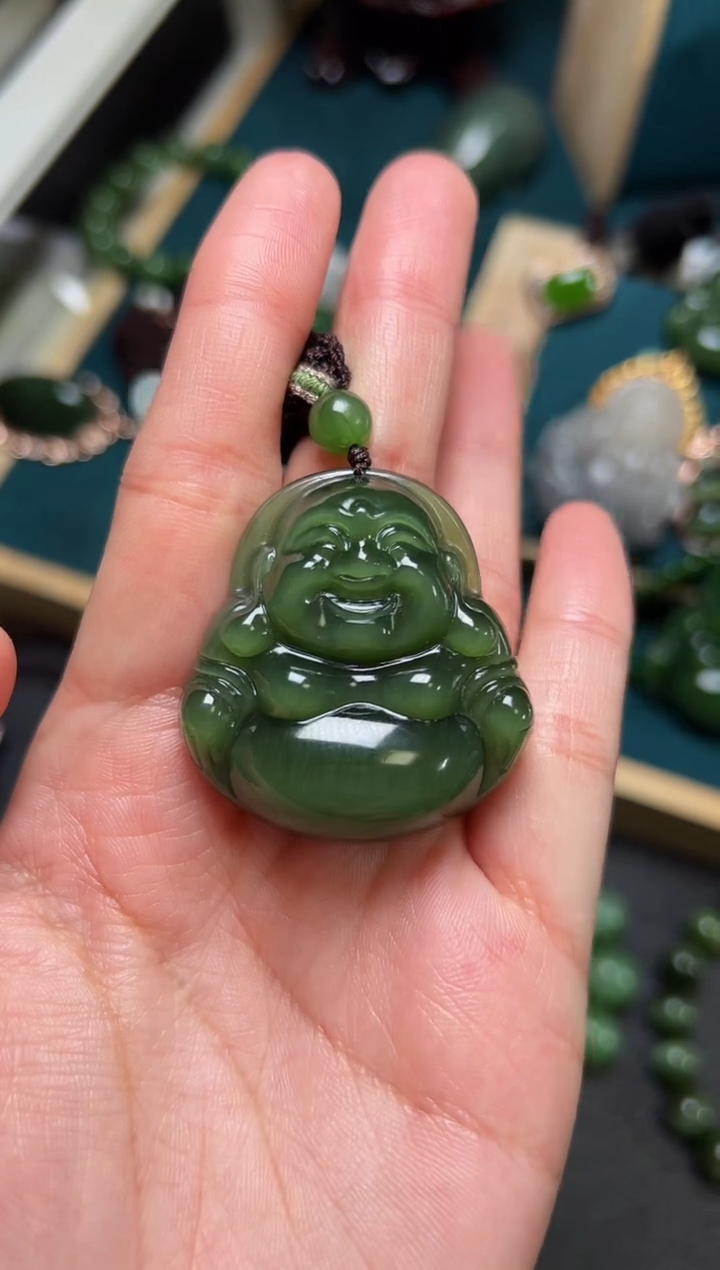 【闪购商品】和田玉（碧玉）颈饰未镶嵌碧玉39×41×11左右