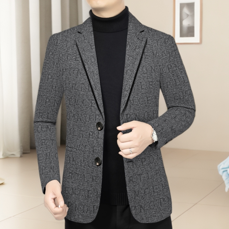 2025秋季新款D男士西服百搭商务潮流长袖时尚休闲修身西装上衣