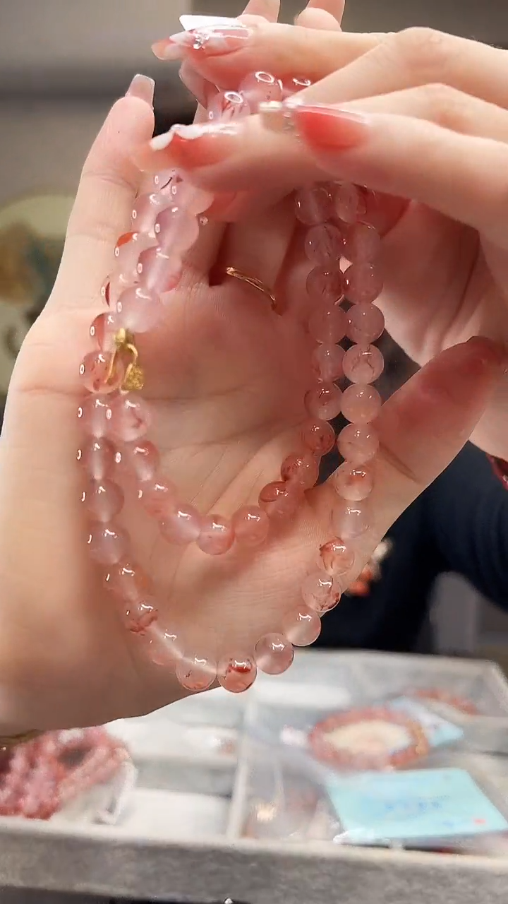 【闪购商品】南红玛瑙冰飘圆珠项链未镶嵌/18K金设计款/8mm