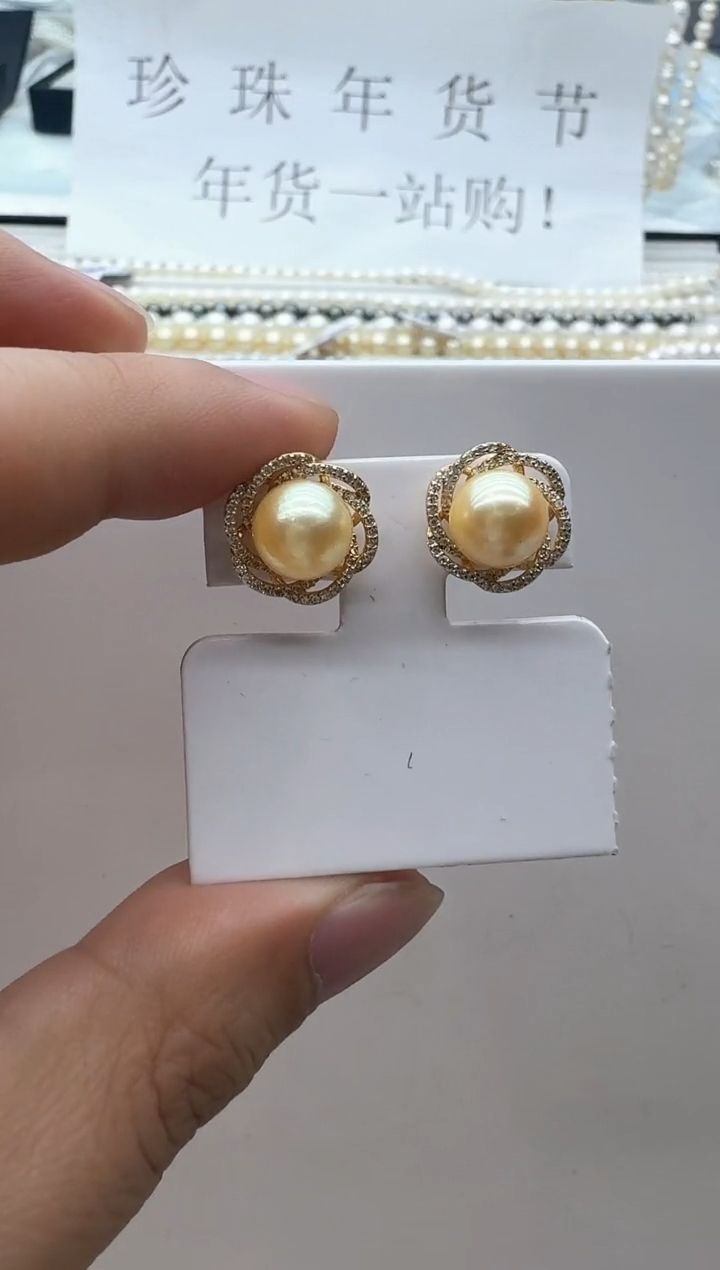 【闪购商品】海水珍珠耳饰银S925镶嵌清货