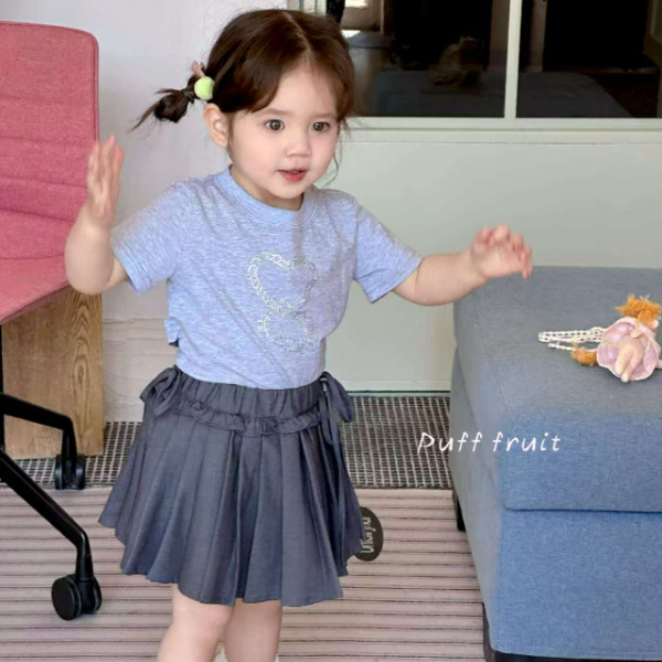 PUFF-8259-儿童2025新款时尚洋气百搭好看薄款韩版半裙子