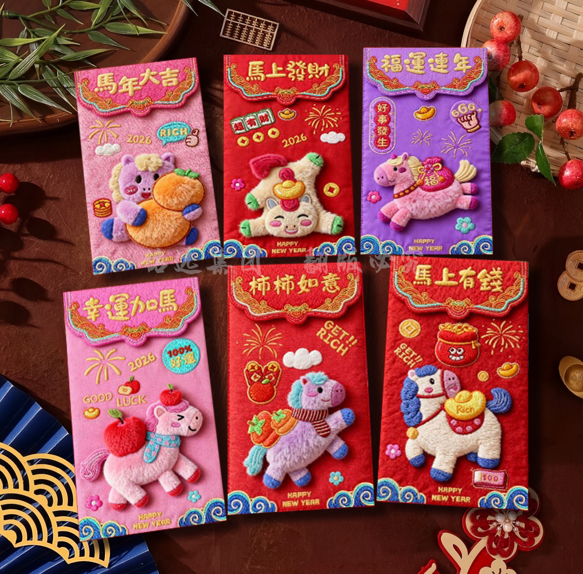 【卡通手绘福马萌马系列】新款立体效果创意红包卡通可爱春节利是封