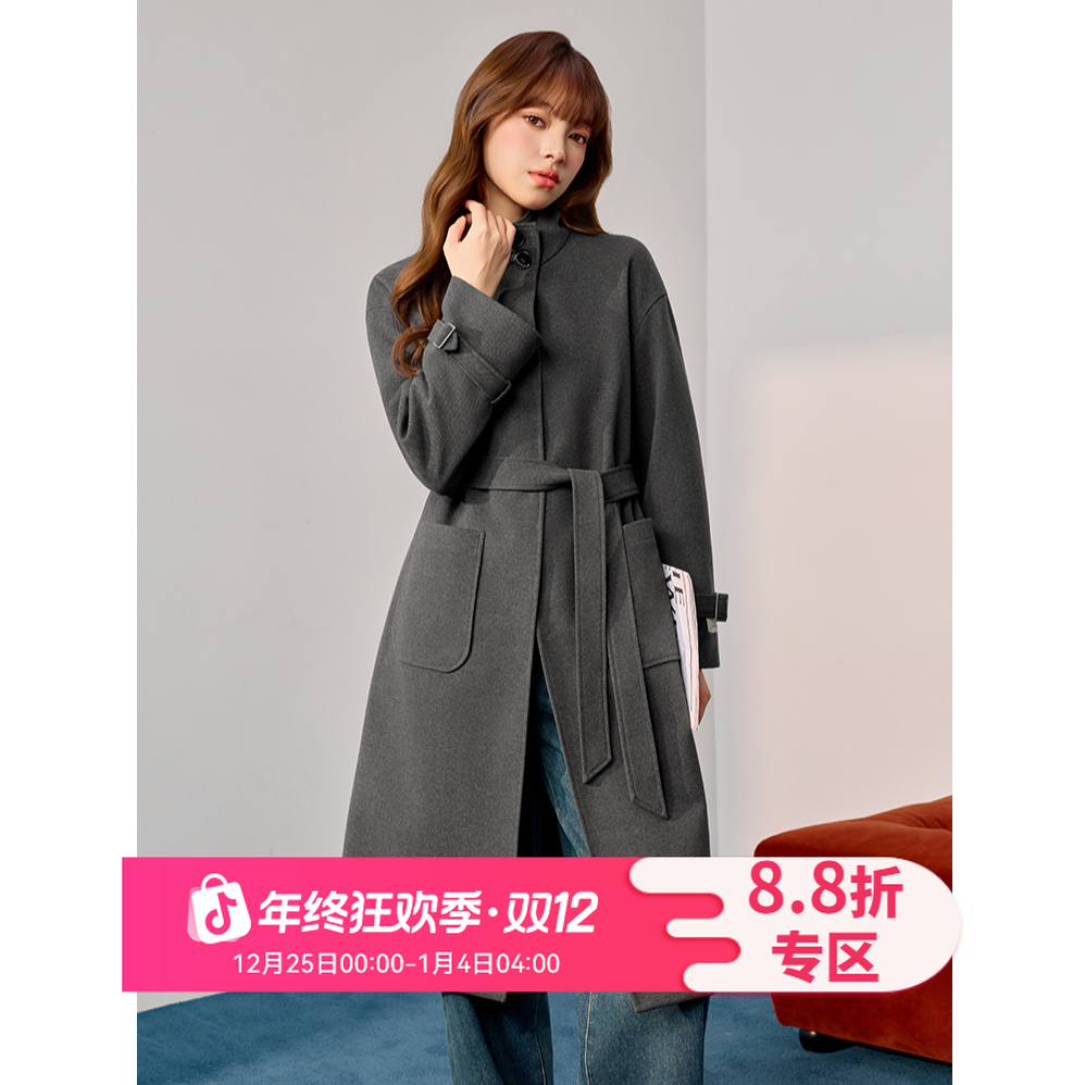 IEF/爱依服2025秋冬新款法式优雅气质复古口袋设计呢绒外套